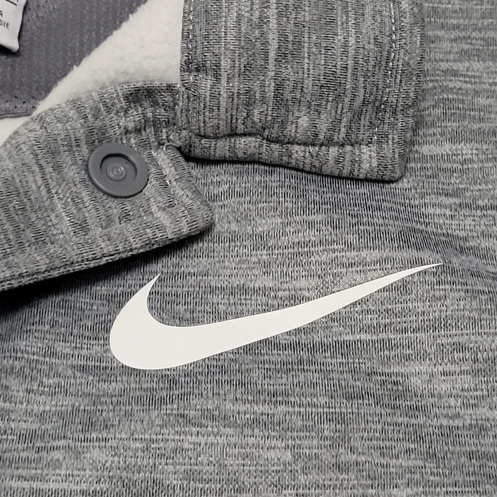 Kids Nike‎ Therma Fit Gray Button Up Coaches Jacket Big Boys Collared Size S 8-9